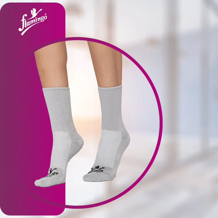 Flamingo Diabetic Socks with Anti Skid