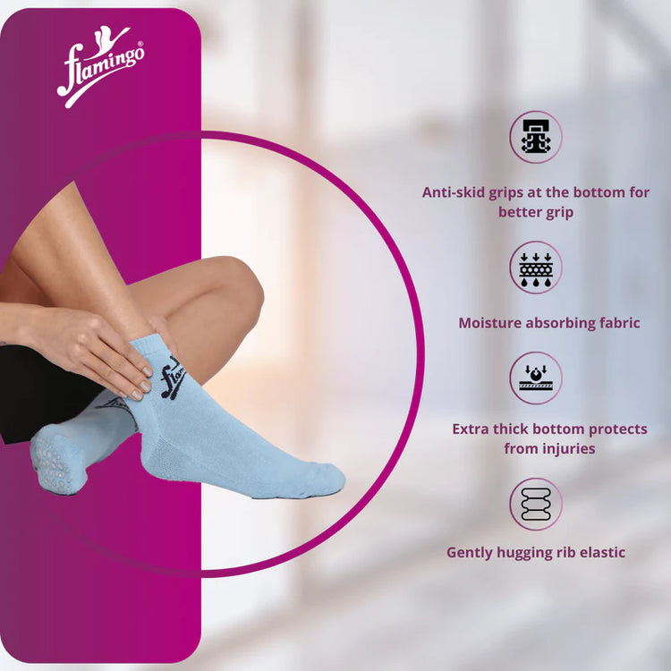 Flamingo Diabetic Socks with Anti Skid