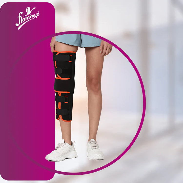Flamingo Knee Brace - Long Black & Orange