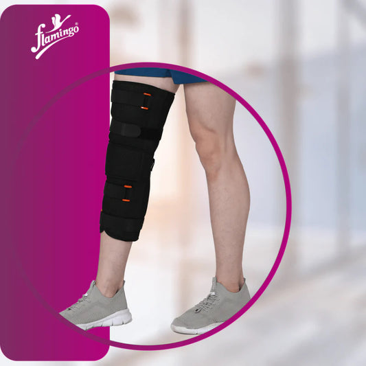 Flamingo Knee Immobilizer - Black and Orange