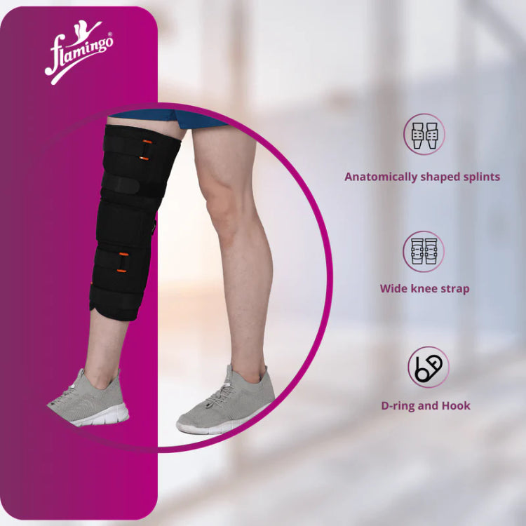 Flamingo Knee Immobilizer - Black and Orange