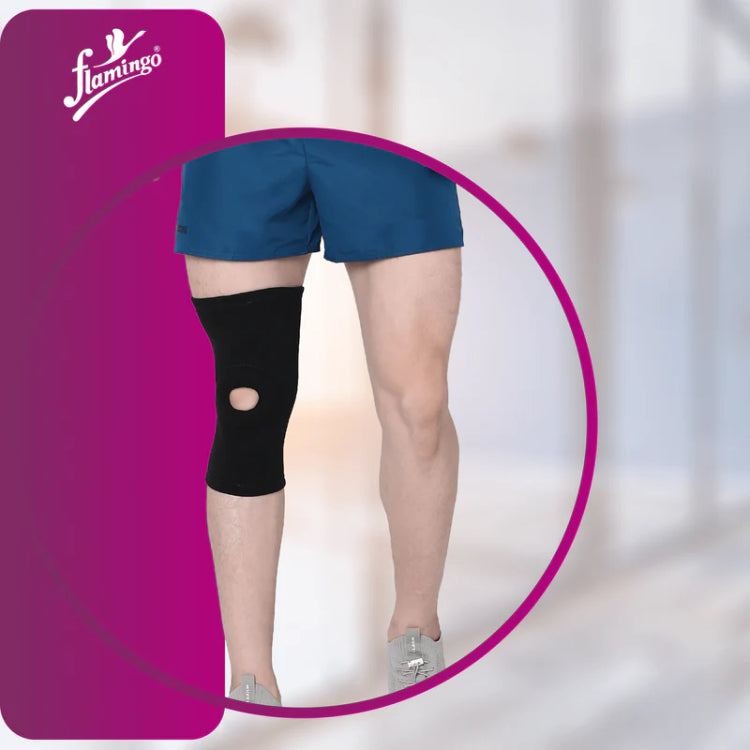 Flamingo Open Patella Knee Cap - Black