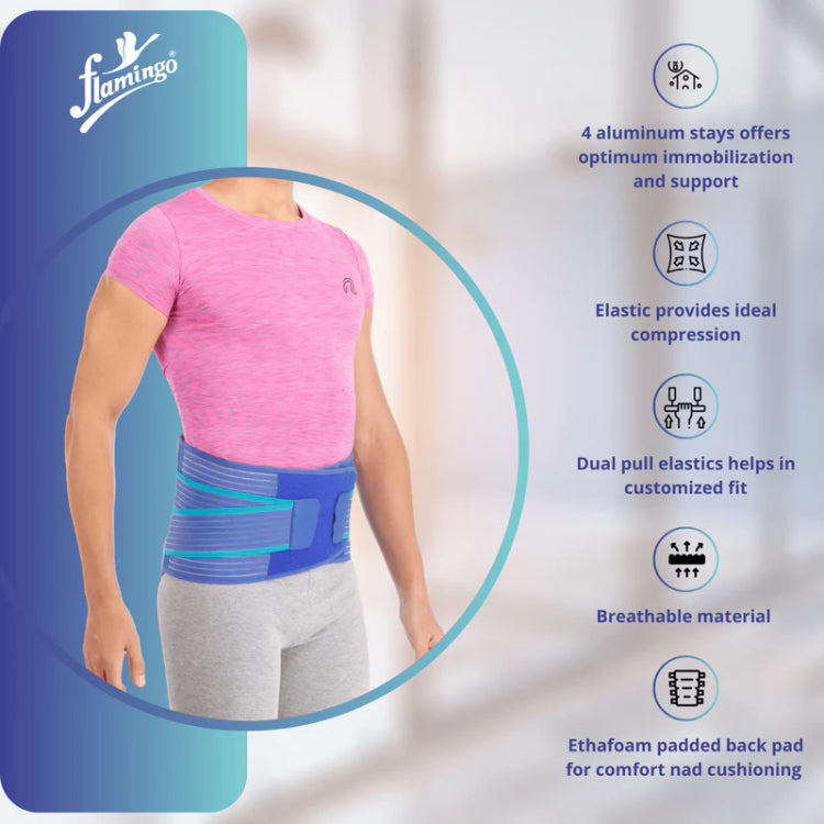 Flamingo Premium Lumbar Sacro Support - Blue