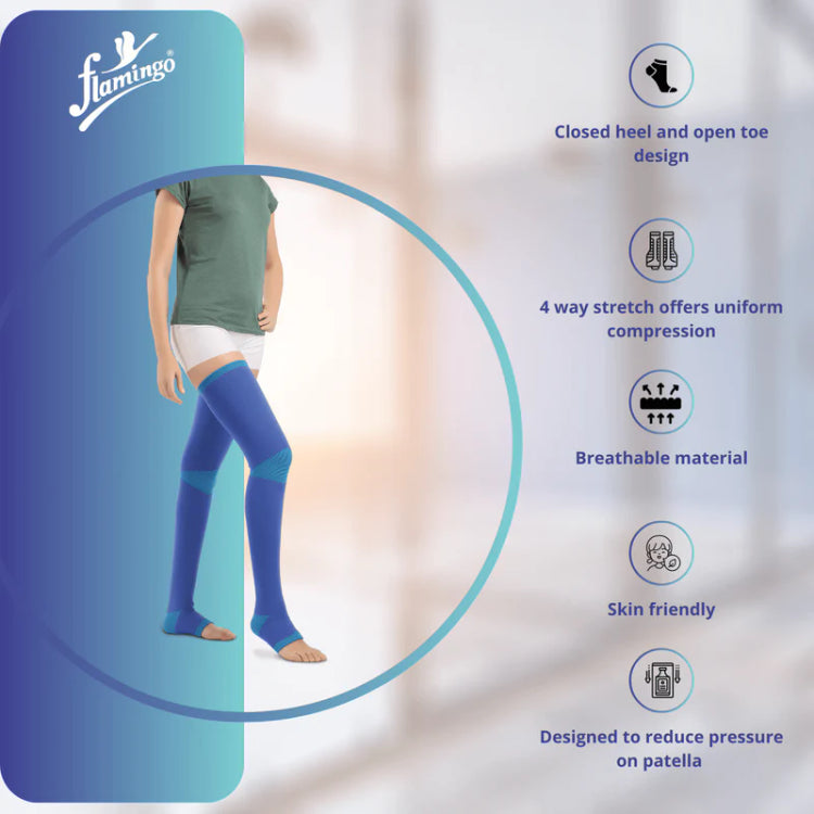 Flamingo Premium Vericose Vein Stockings - Blue