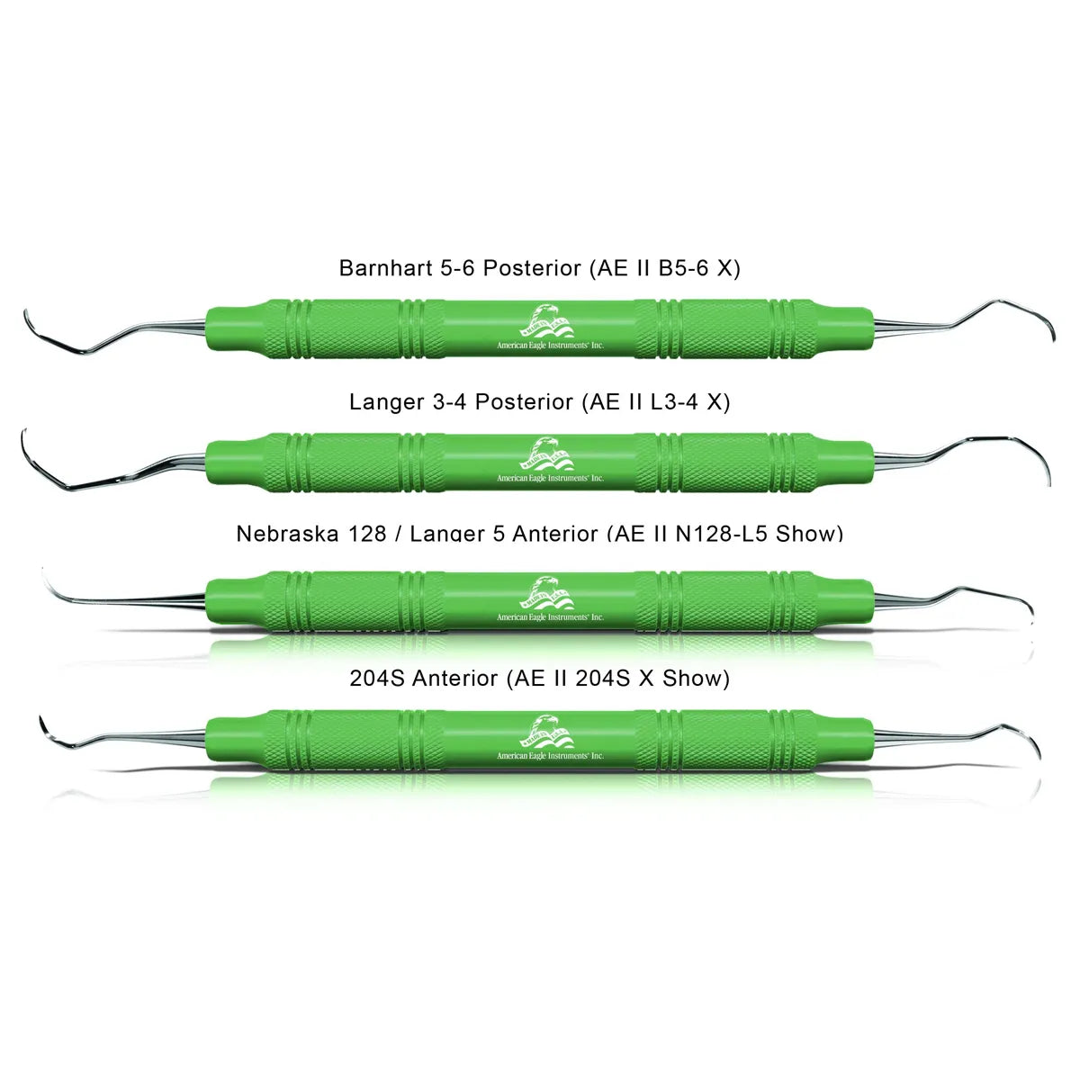 American Eagle Implant Instruments with Green Resin Handle