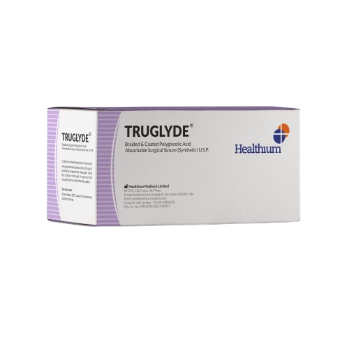 Healthium Truglyde Braided Coated Polyglycolic Acid Synthetic Absorbable Suture