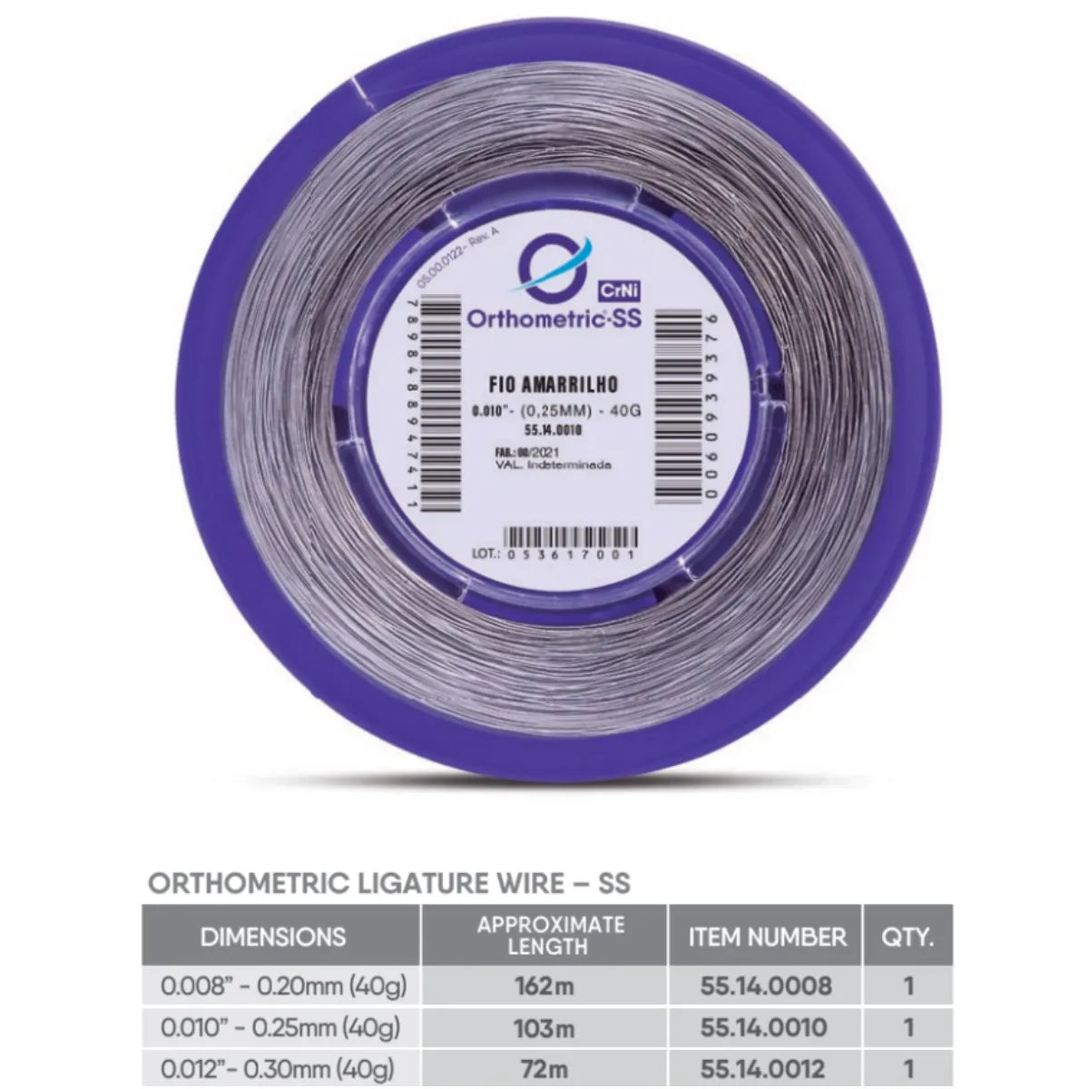 OrthoMetric SS Round Ligature Wire (40g)