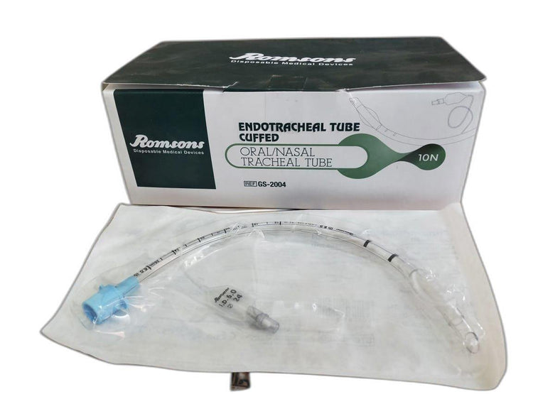 Romsons Re-Inforced Flexo-Metallic Endotracheal Tube Cuffed - Pack of 5