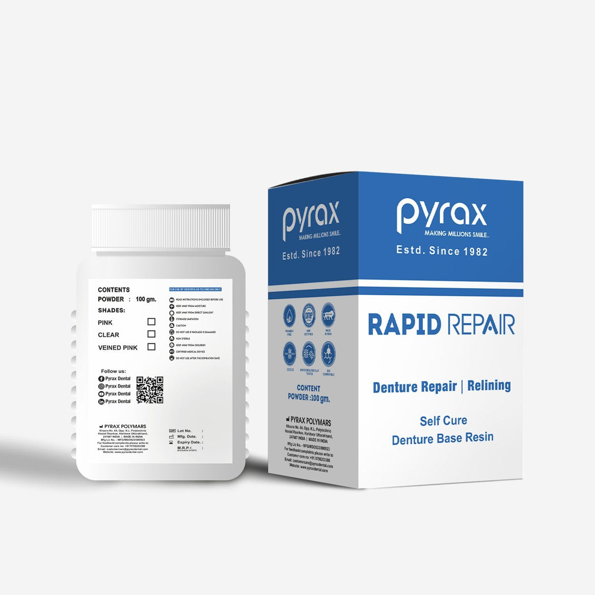 Pyrax Self Cure Denture Base Powder
