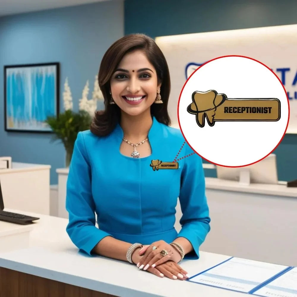 Metal Golden Unique Dents Dental Badges