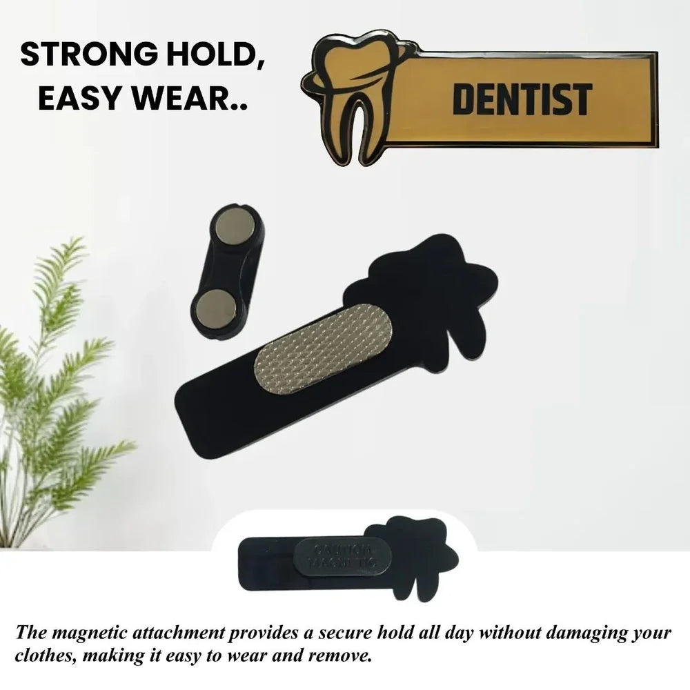 Metal Golden Unique Dents Dental Badges