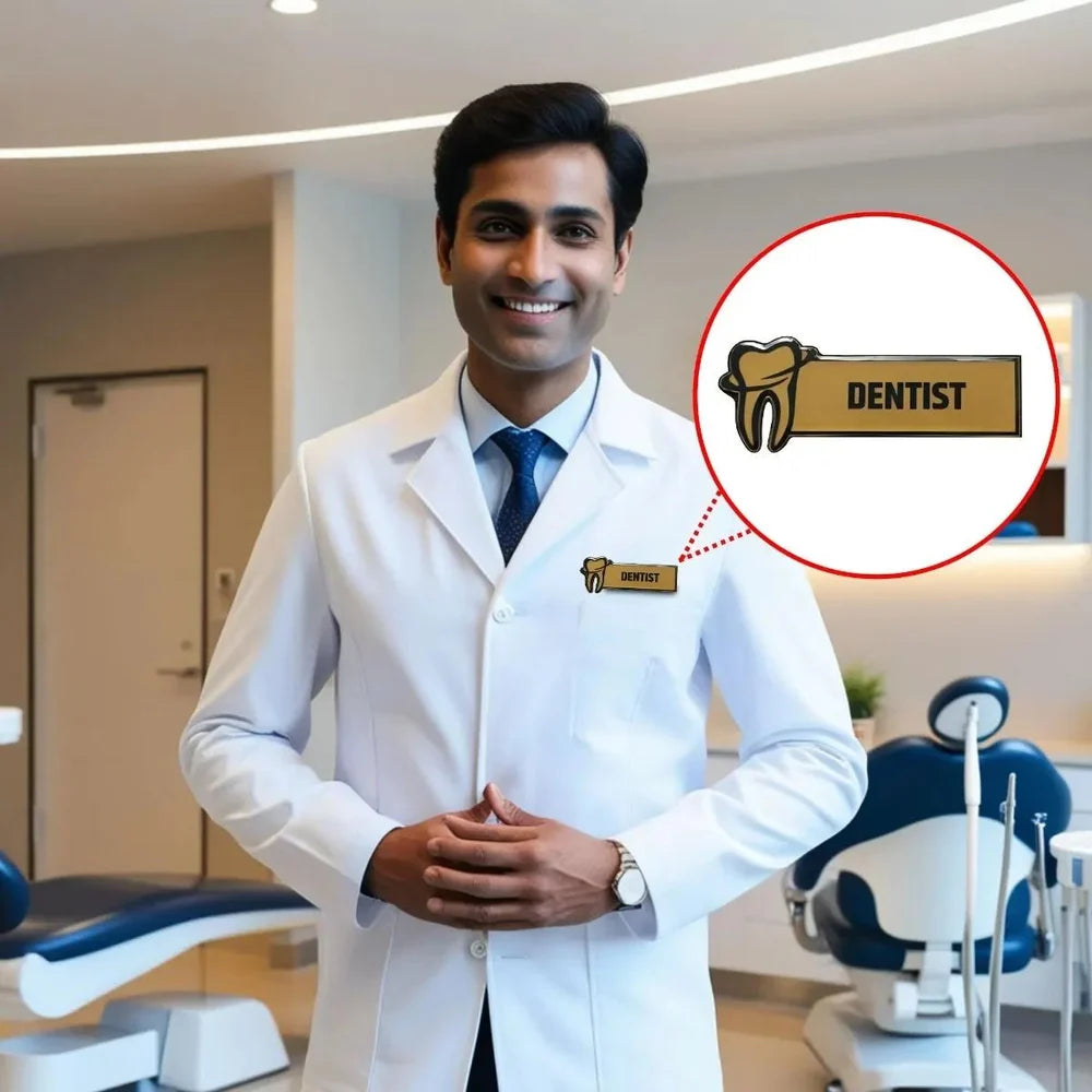 Metal Golden Unique Dents Dental Badges