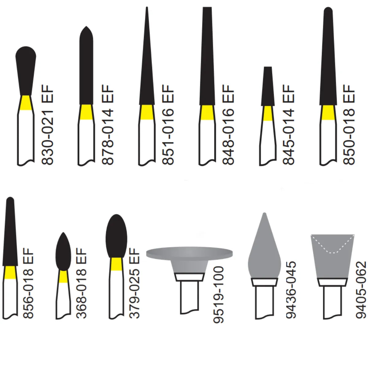 Pivo Composite Finishing & Polishing Airotor Diamond Burs Kit (Set Of 12)