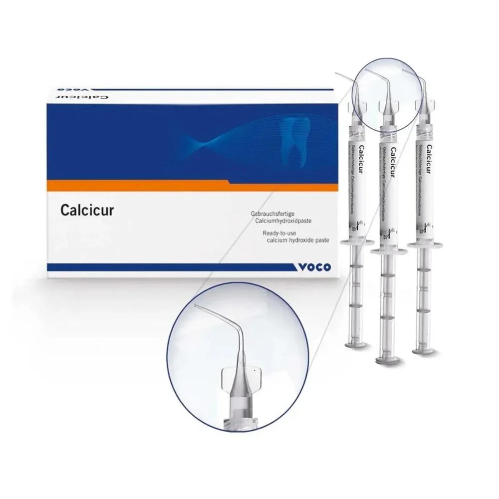Immediately ready-to-use syringe – no mixing required
Contains 45% calcium hydroxide for effective pulp therapy
High pH (12.5) provides antimicrobial protection
Radiopaque for clear radiographic visibility
Promotes natural healing through tertiary dentin formation
Compatible with all lining and restorative materials
Ideal for both direct and indirect pulp capping
Suitable for temporary root canal fillings
Convenient syringe delivery for precise application
Reliable, biocompatible, and clinically proven form
